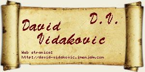 David Vidaković vizit kartica